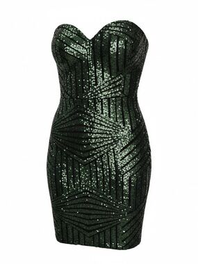 Charlotte Russe Green Sequin Midi Dress